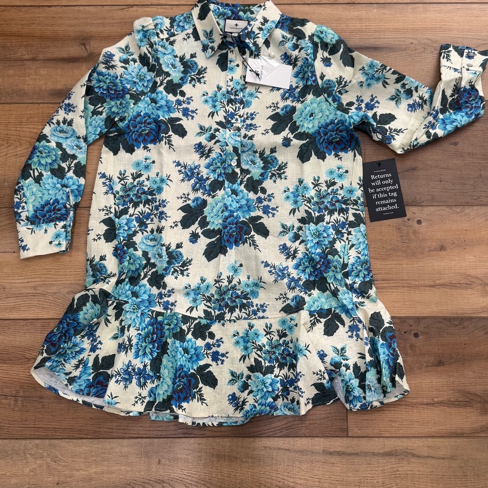 Tuckernuck Wild Zinnia Linen Callahan Shirt Dress